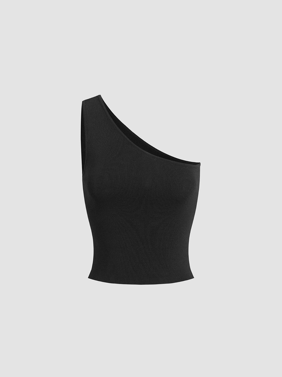 Einfarbiges One-Shoulder-Oberteil