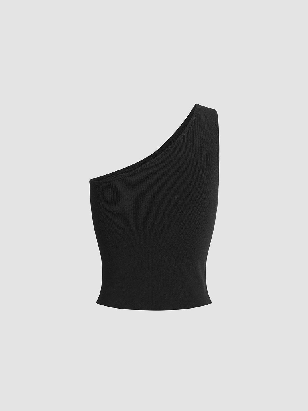 Einfarbiges One-Shoulder-Oberteil