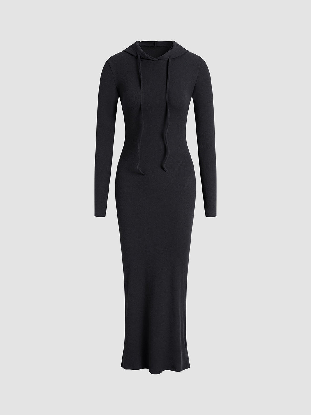 Drop Shoulder Kapuzenkleid mit Kordelzug