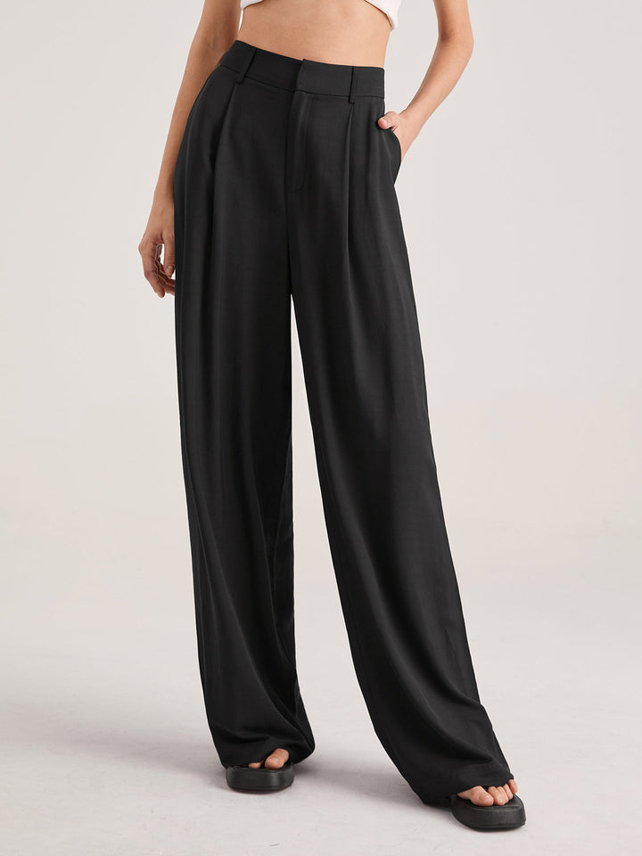 Oversized High Waisted Pleat Front Hose
