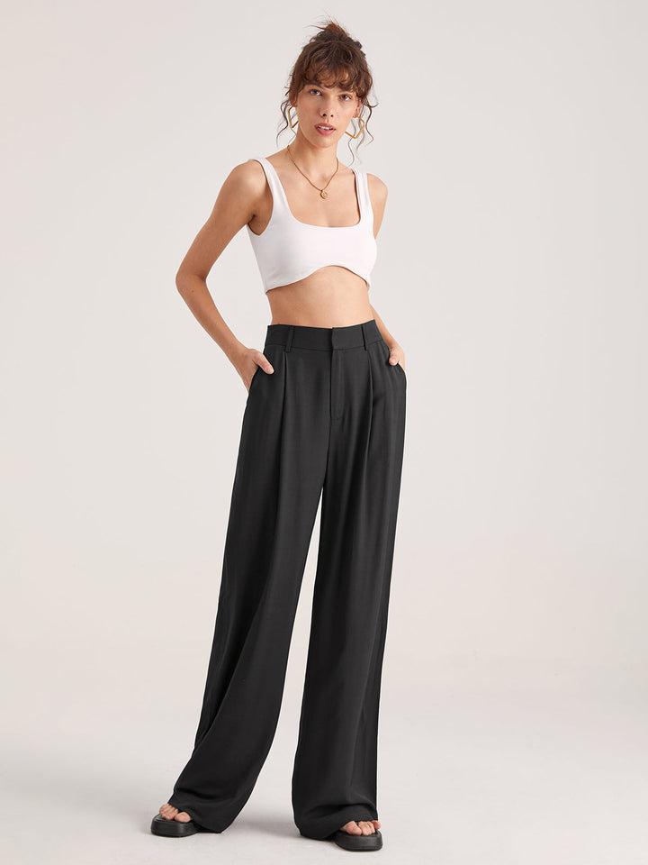 Oversized High Waisted Pleat Front Hose