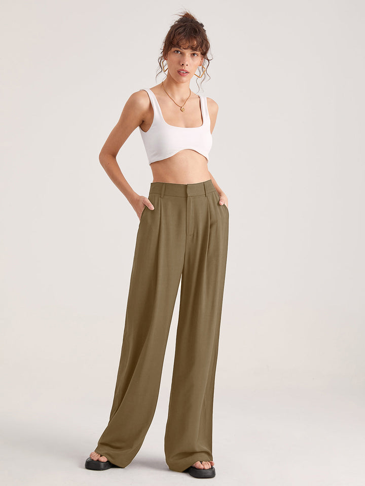 Oversized High Waisted Pleat Front Hose