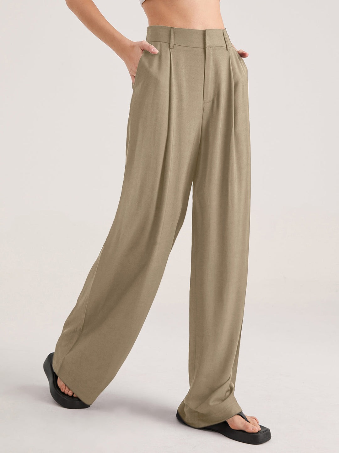 Oversized High Waisted Pleat Front Hose