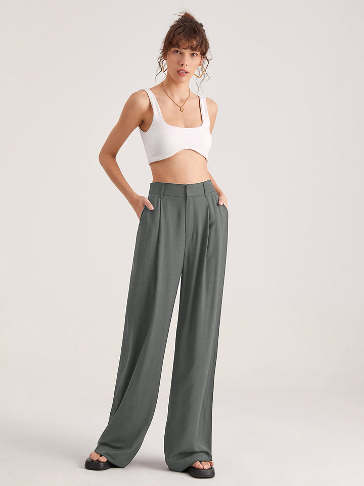 Oversized High Waisted Pleat Front Hose