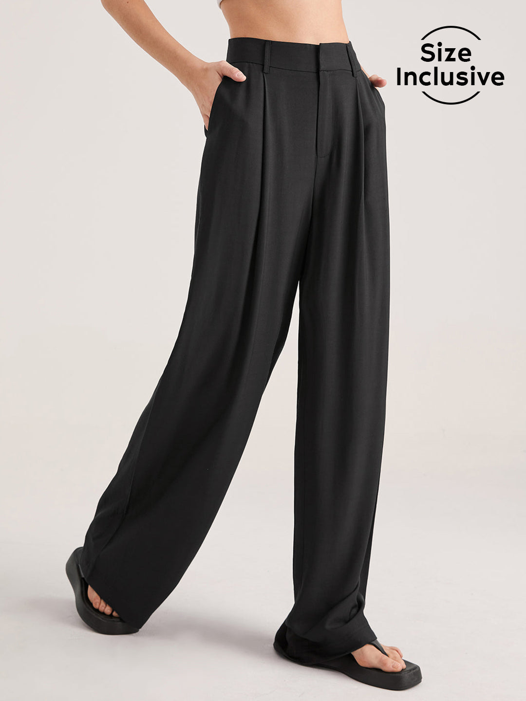 Oversized High Waisted Pleat Front Hose