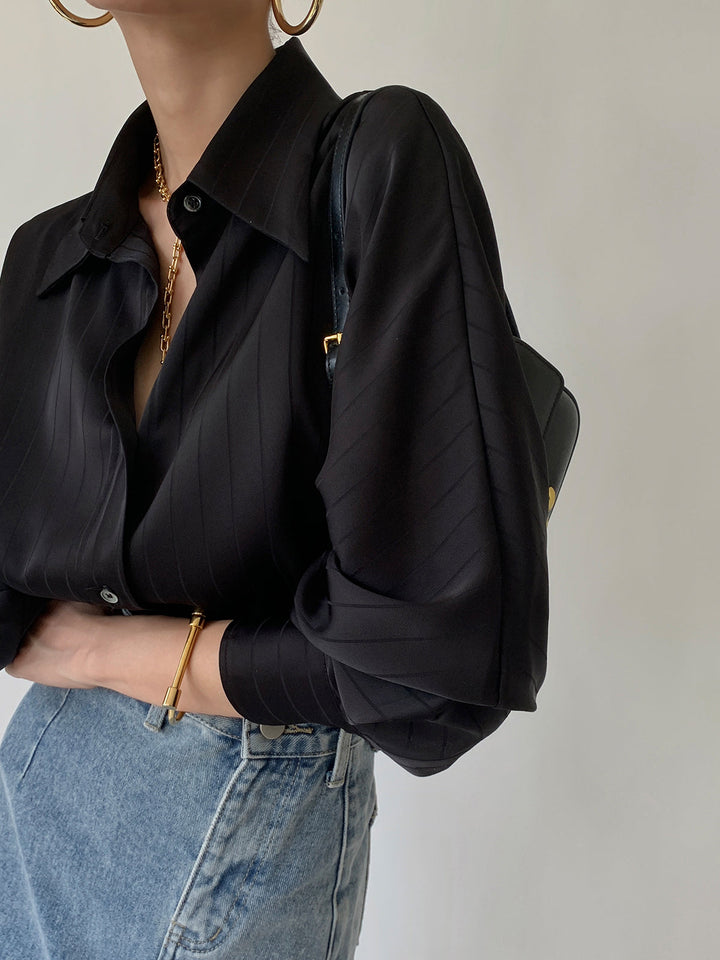 Charlotte Oversized Hemdkragenhemd mit Knopfleiste