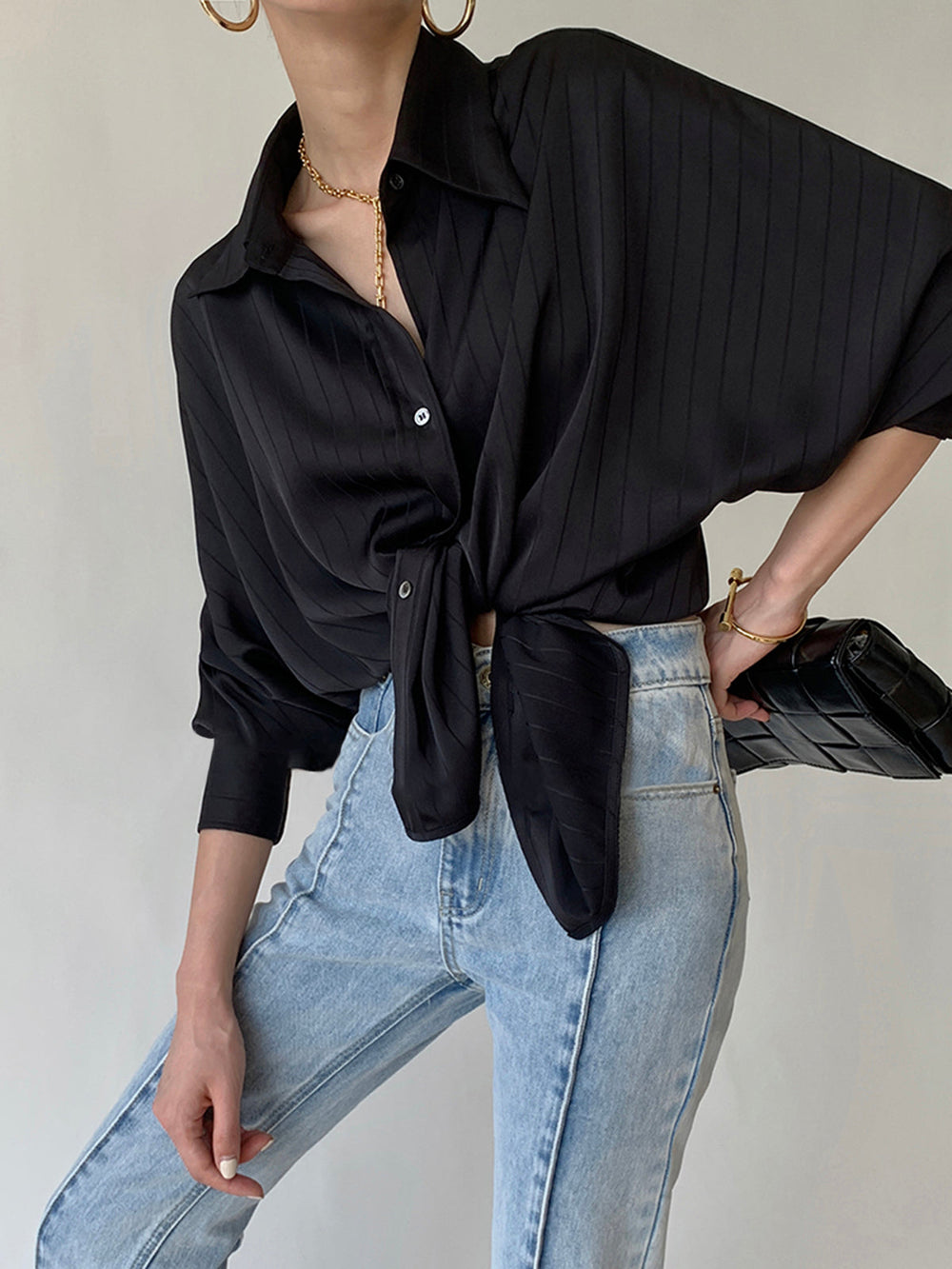Charlotte Oversized Hemdkragenhemd mit Knopfleiste