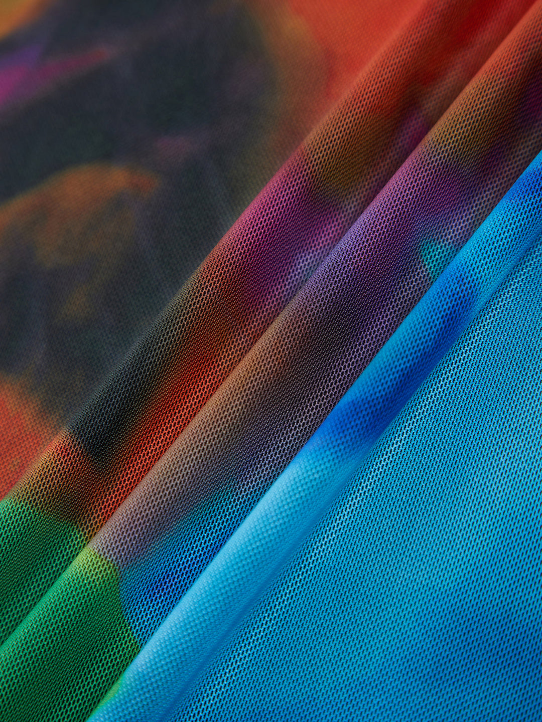Tüll-Bedrucktes Netz-Träger-Röhrenkleid Midi
