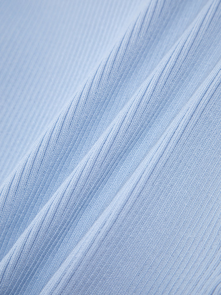 Solides geripptes Crop-Shirt mit quadratischem Ausschnitt