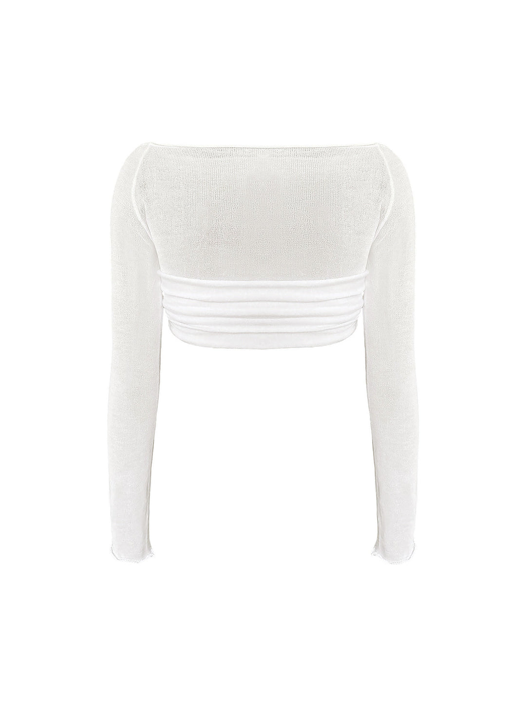 Halbtransparente Crop-T-Shirt aus Mesh mit Carmen-Ausschnitt