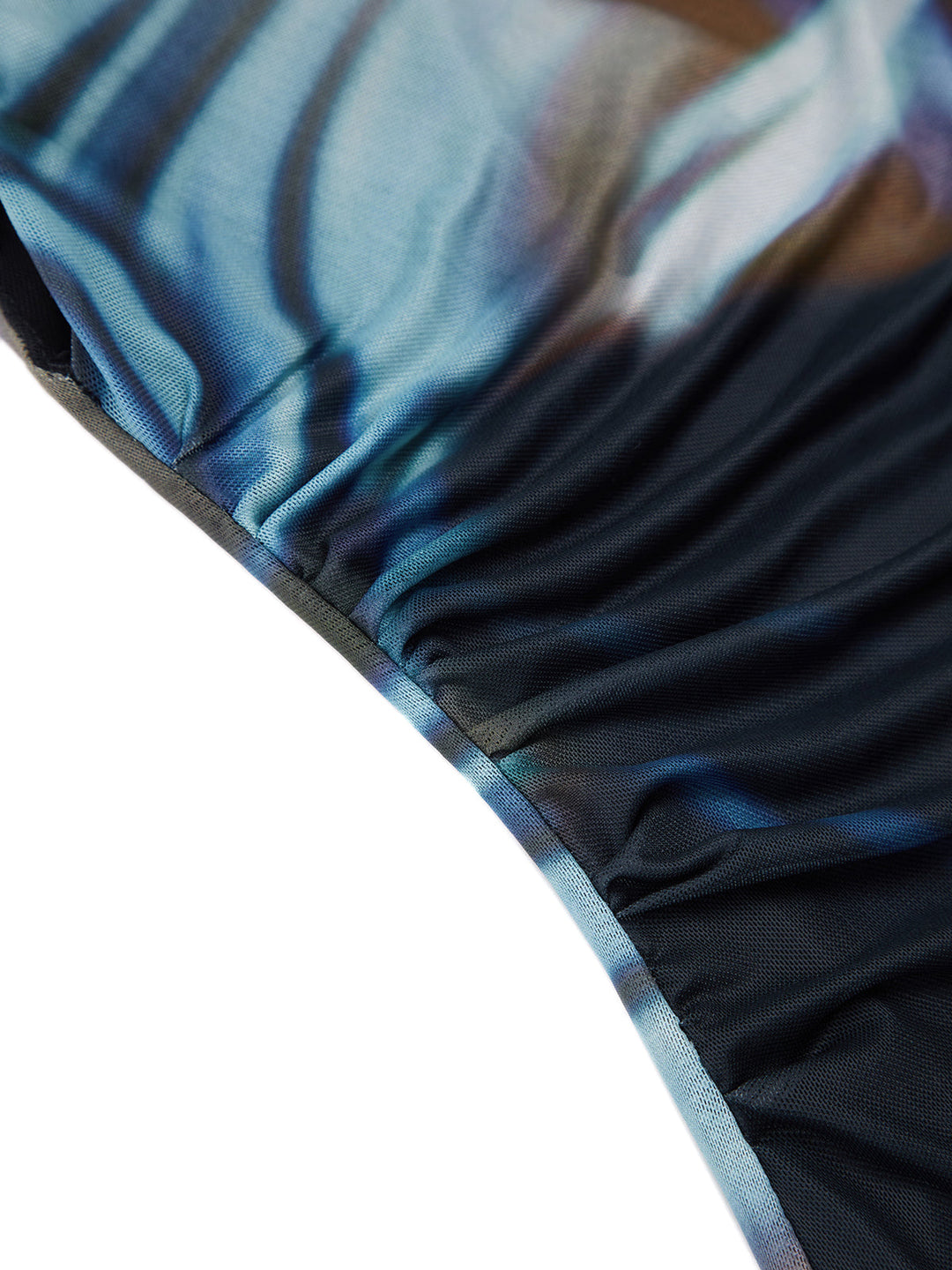 Cyber Waves Mesh Raffkleid Midi