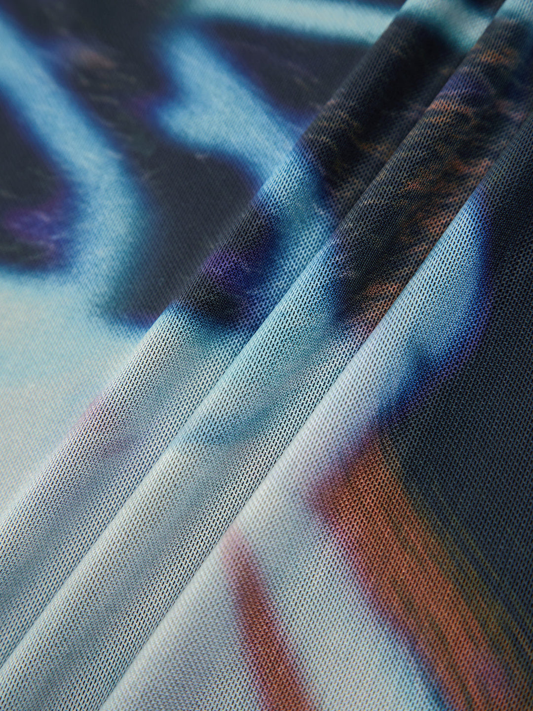 Cyber Waves Mesh Raffkleid Midi