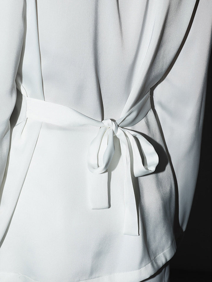 Leisure Oversized Satin Krawatten-Rückenhemd