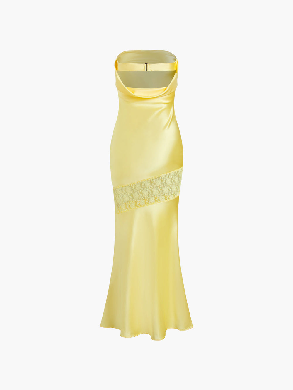 Asymmetrisches trägerloses Röhren-Midikleid aus Spitze