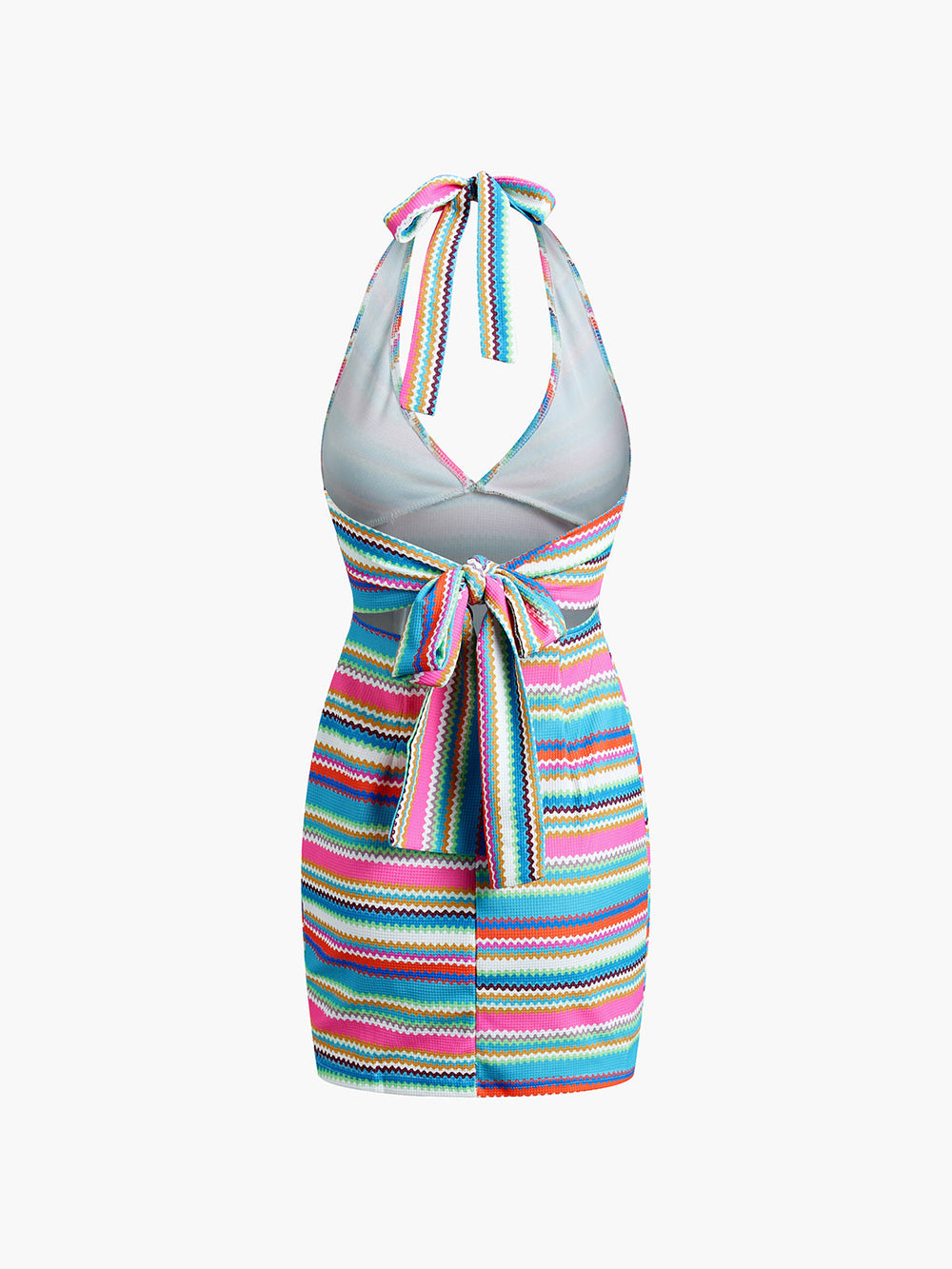 Regenbogen Neckholder Kleid mit offenem Rücken