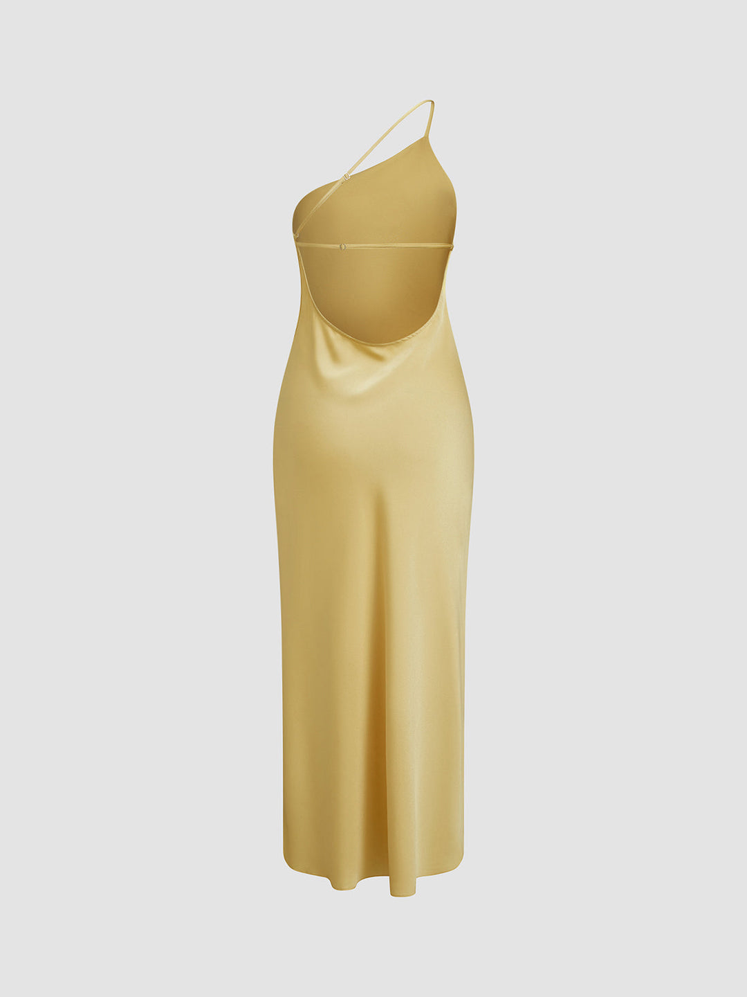 Mondlicht Kleid mit offenem Rücken und Satin-Schlitz, lang