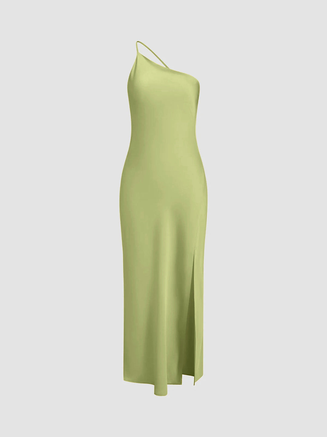 Mondlicht Kleid mit offenem Rücken und Satin-Schlitz, lang