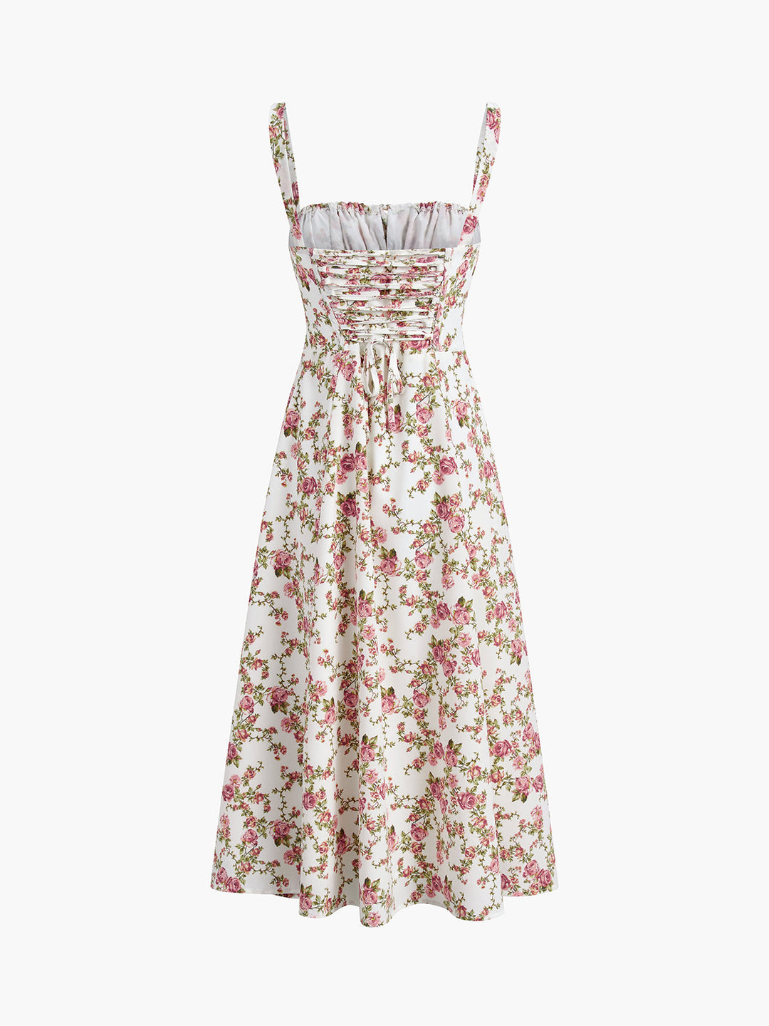 Rosenknospen-Blumen-Midikleid