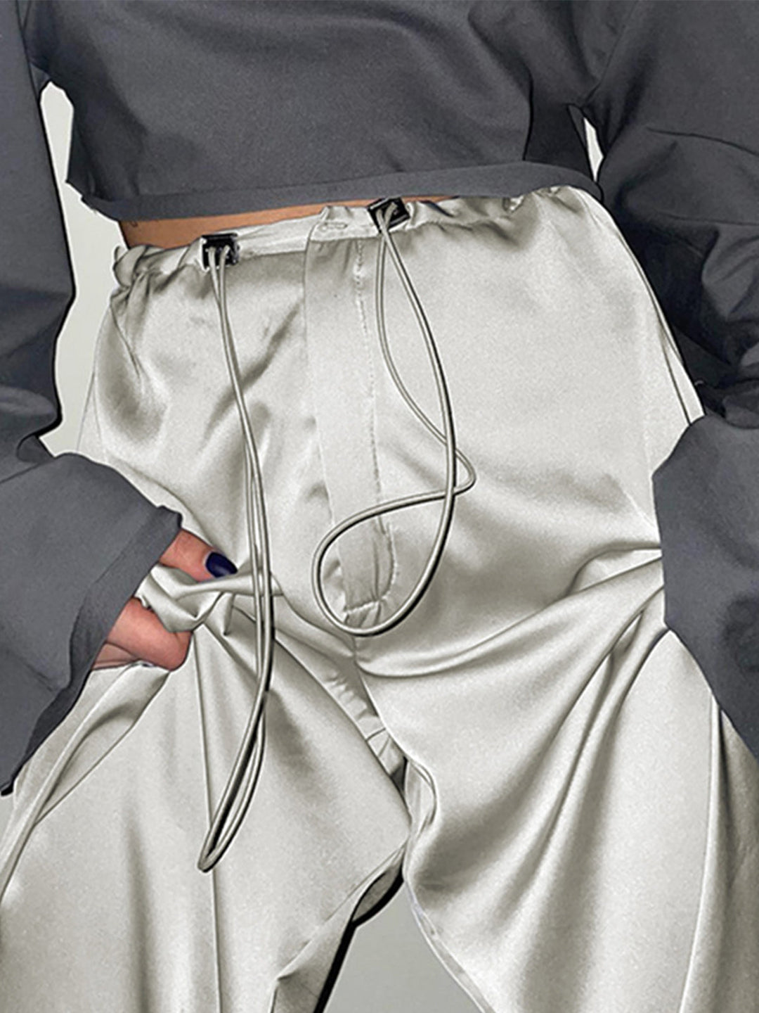 Oversized Satin Marlenehose