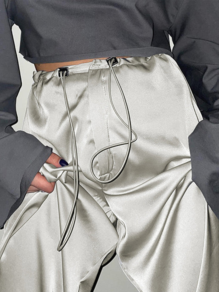 Oversized Satin Marlenehose