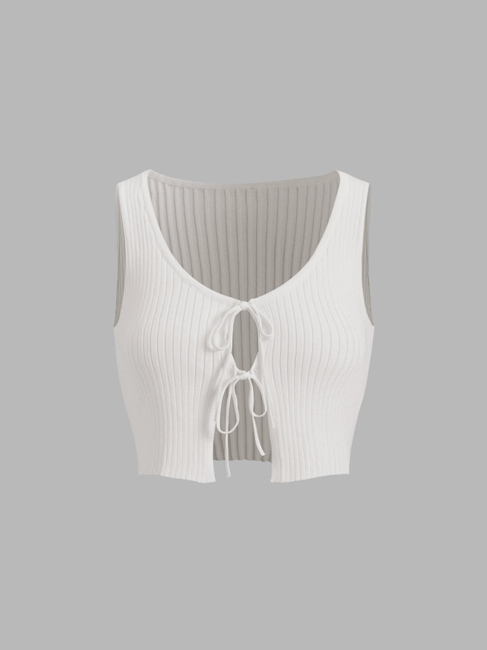 Fly Away Tied Rib Crop Tanktop