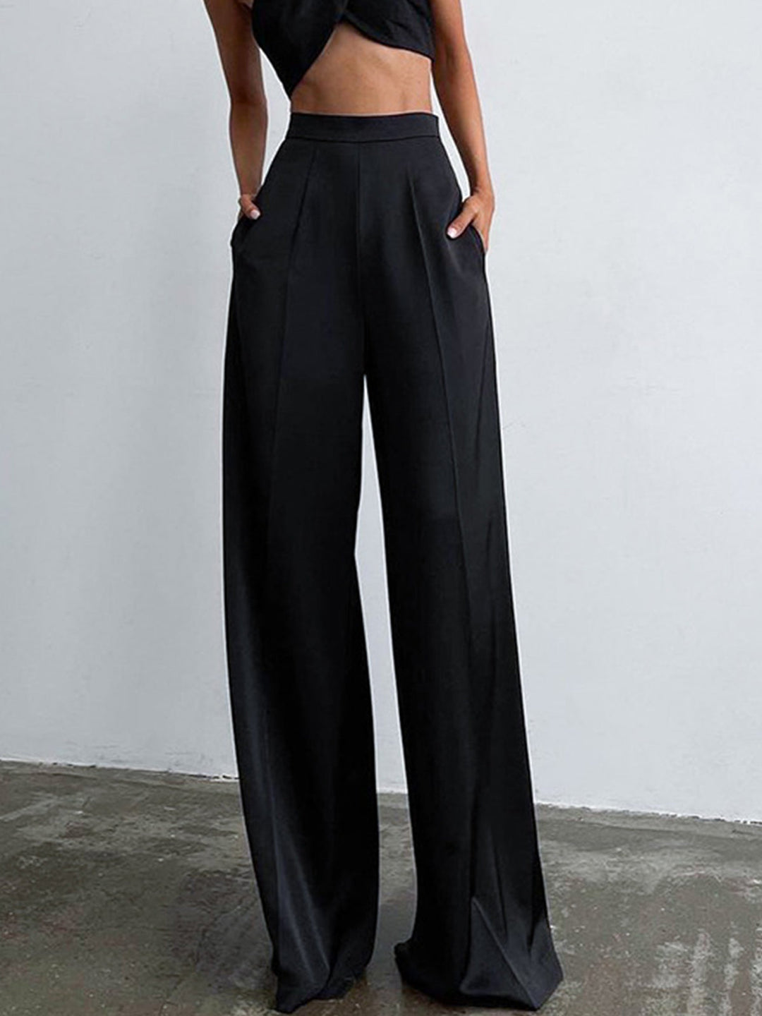 Oversized Satin Weit Bein Kleid Hose
