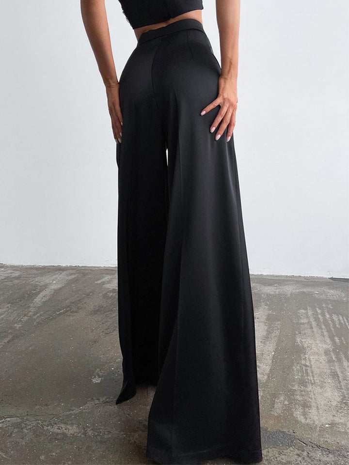 Oversized Satin Weit Bein Kleid Hose