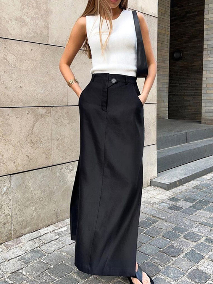Basic Buttoned Maxirock