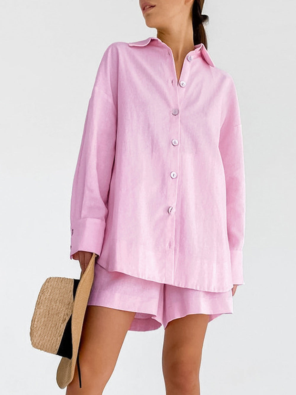 Zweiteiliges Baumwoll-Shorts-Set für den Strand