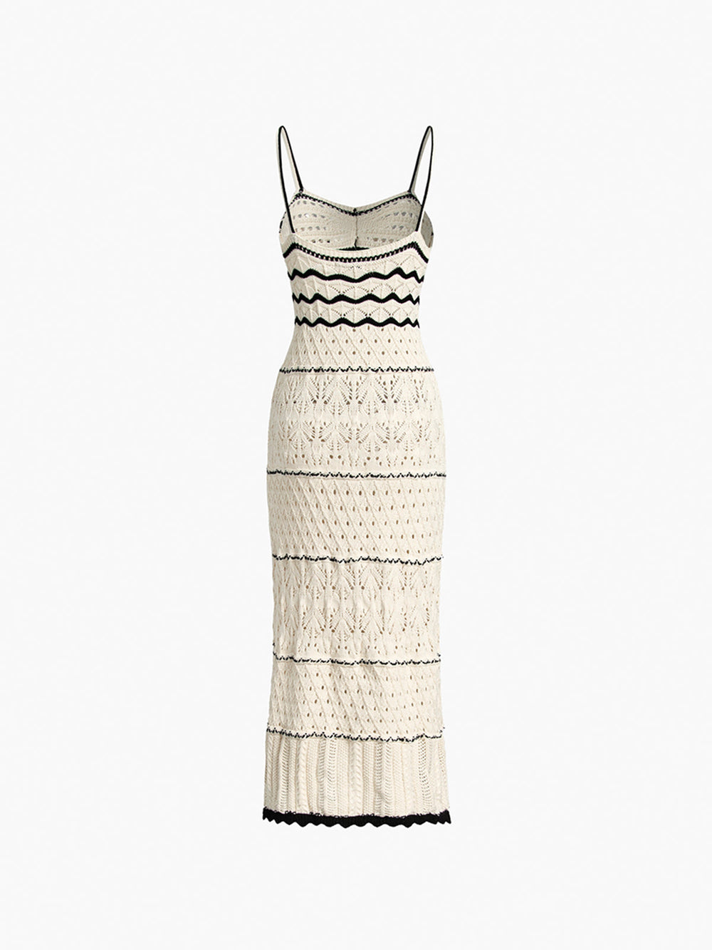 Paros Häkelkleid mit Lochstickerei, durchsichtig, knielang