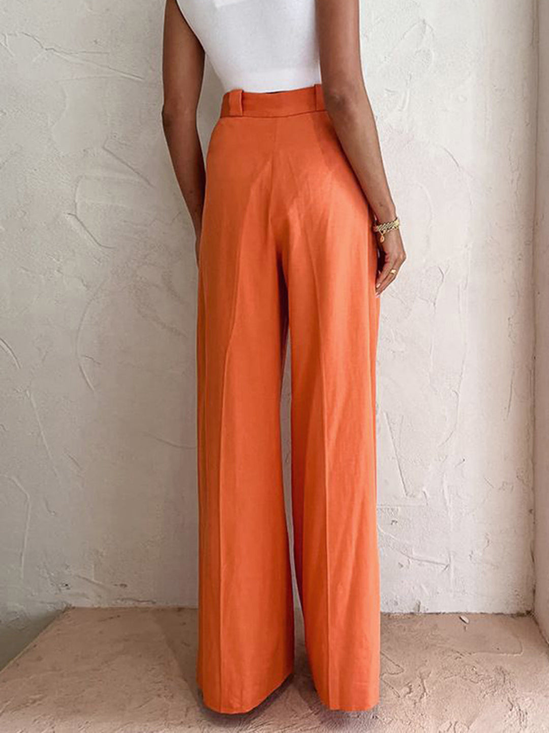 Vitamin C Leinen Baumwolle Hose mit weitem Bein