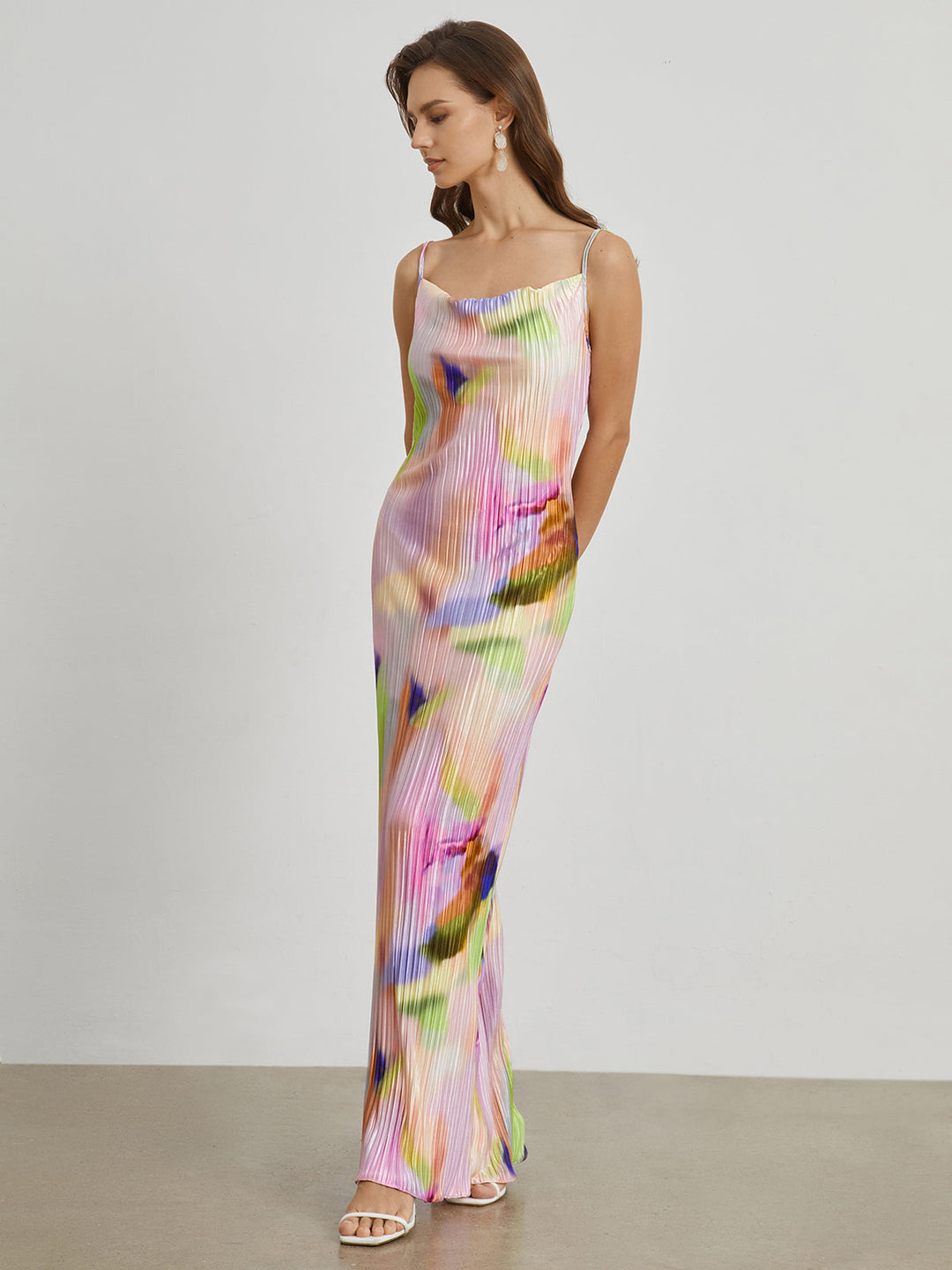 Tie Dye Falten Maxikleid