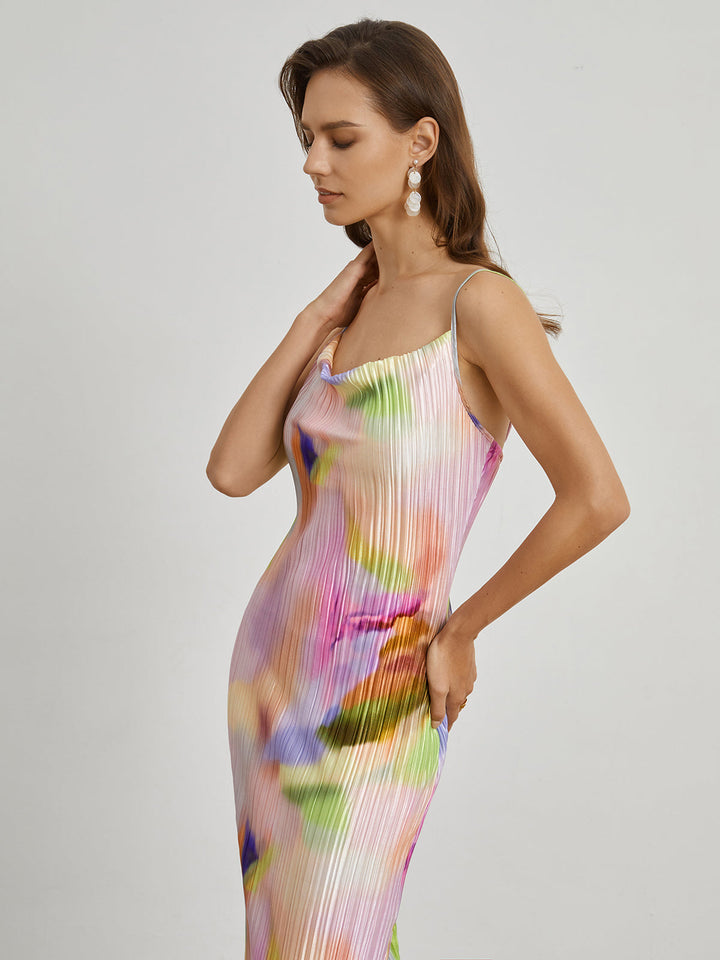Tie Dye Falten Maxikleid