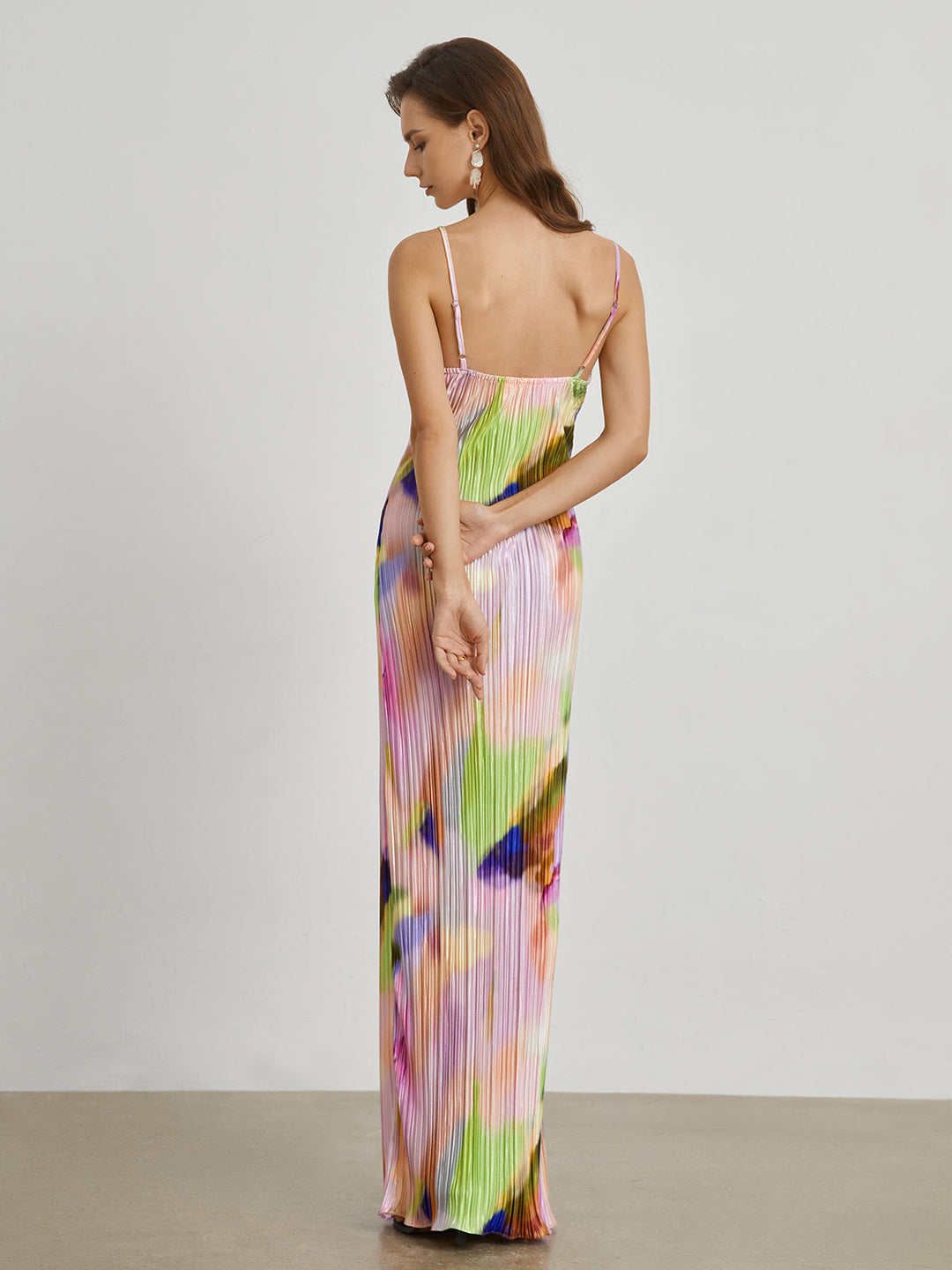 Tie Dye Falten Maxikleid