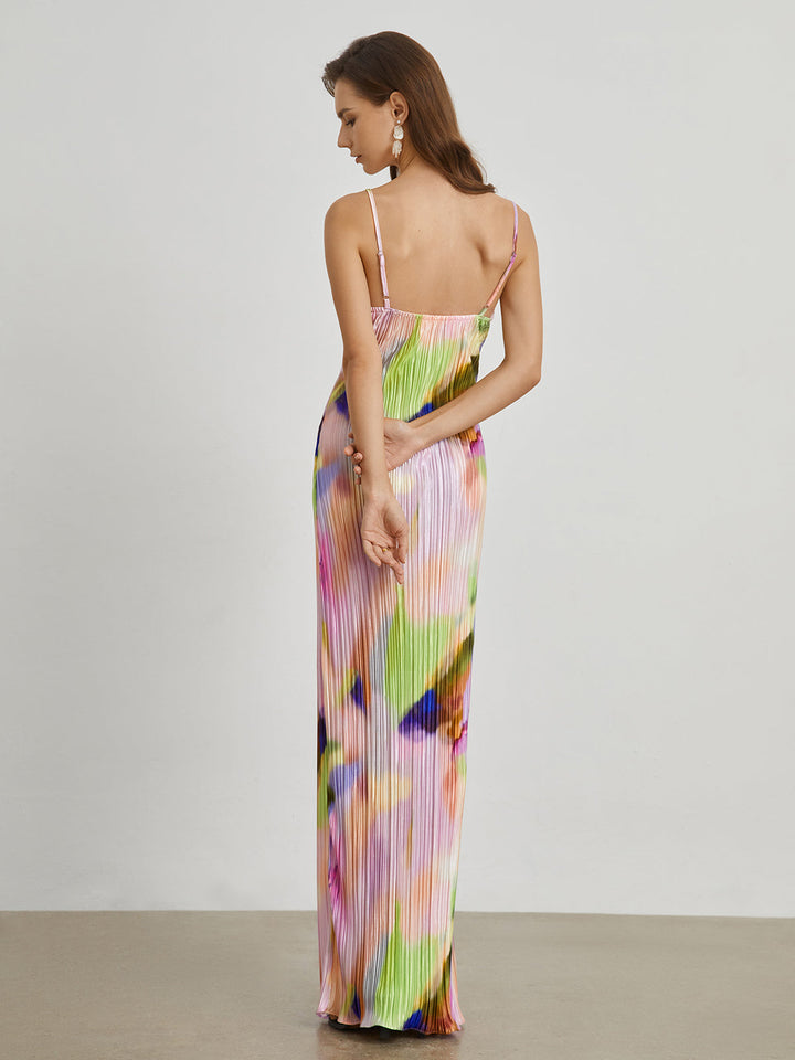 Tie Dye Falten Maxikleid