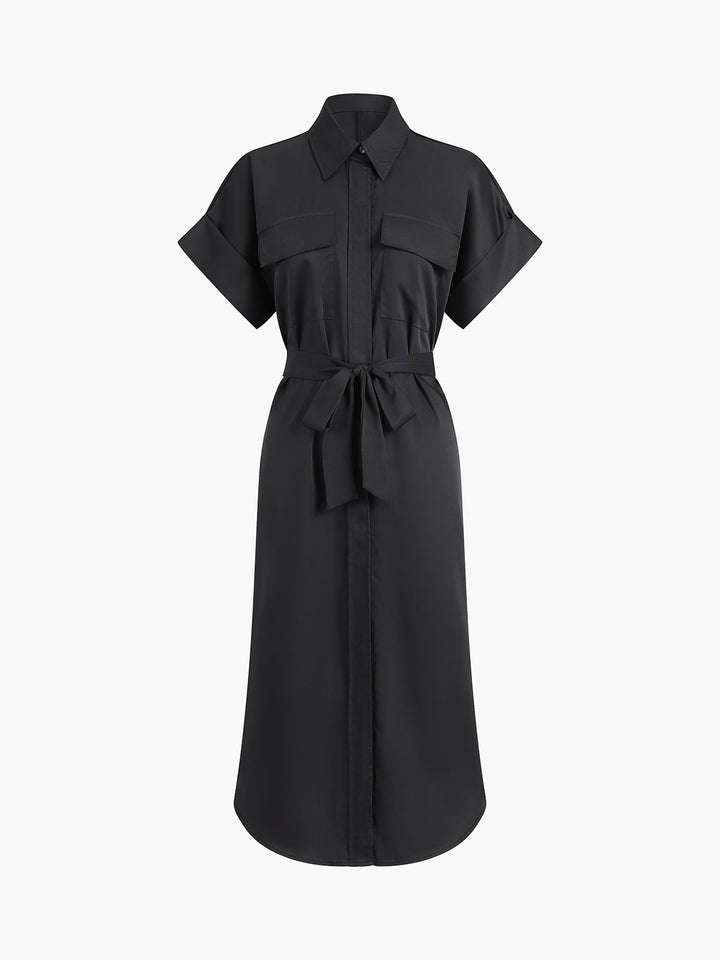 Polo-Taschen-Kleid Midi