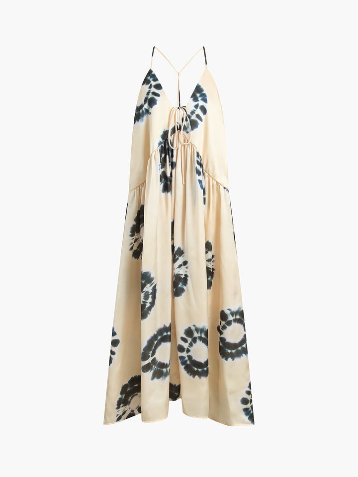 Tinten-Schleife Freizeit Maxikleid