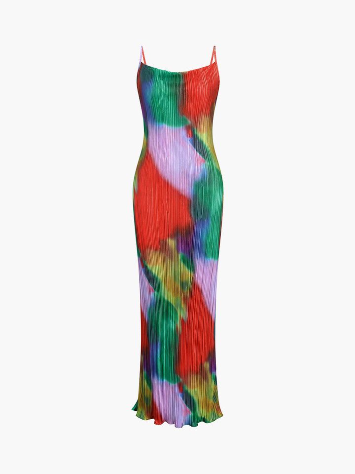 Tie Dye Falten Maxikleid