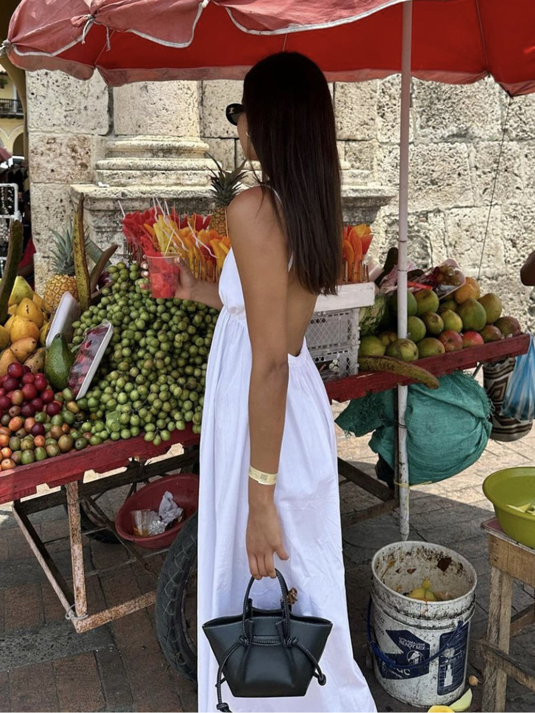 Küsten-Cowgirl-Kleid mit offenem Rücken