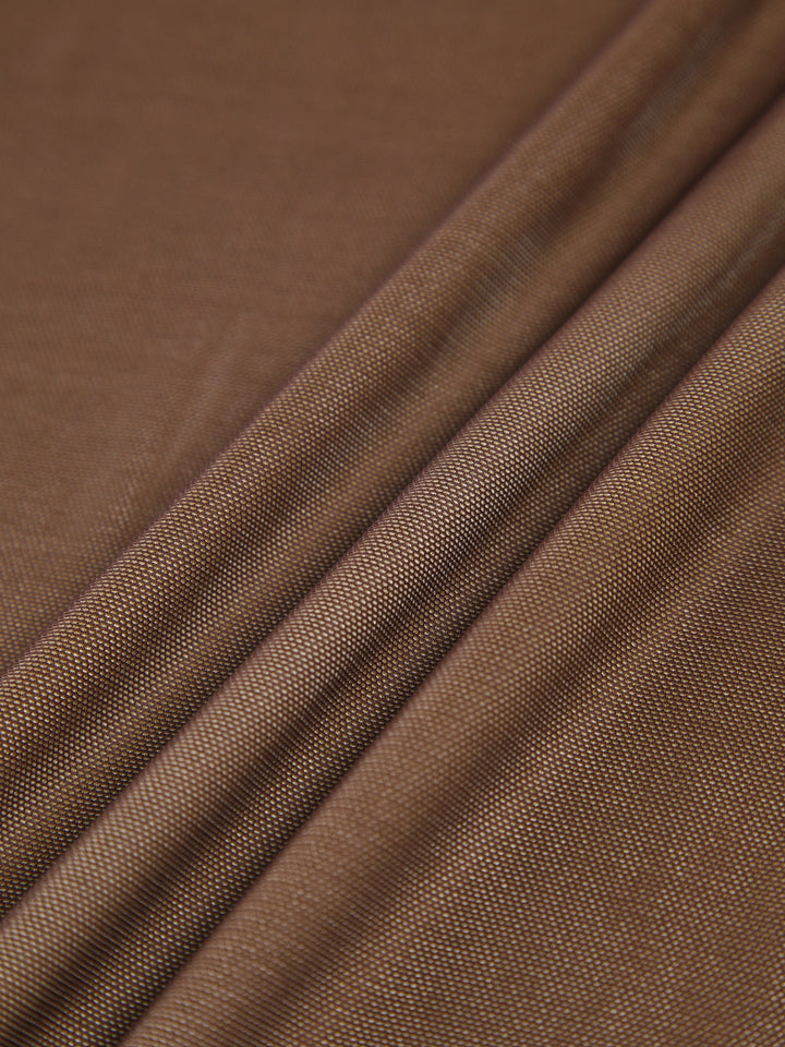 Cappuccino Ombre Mesh Reißverschluss Kleid Lang