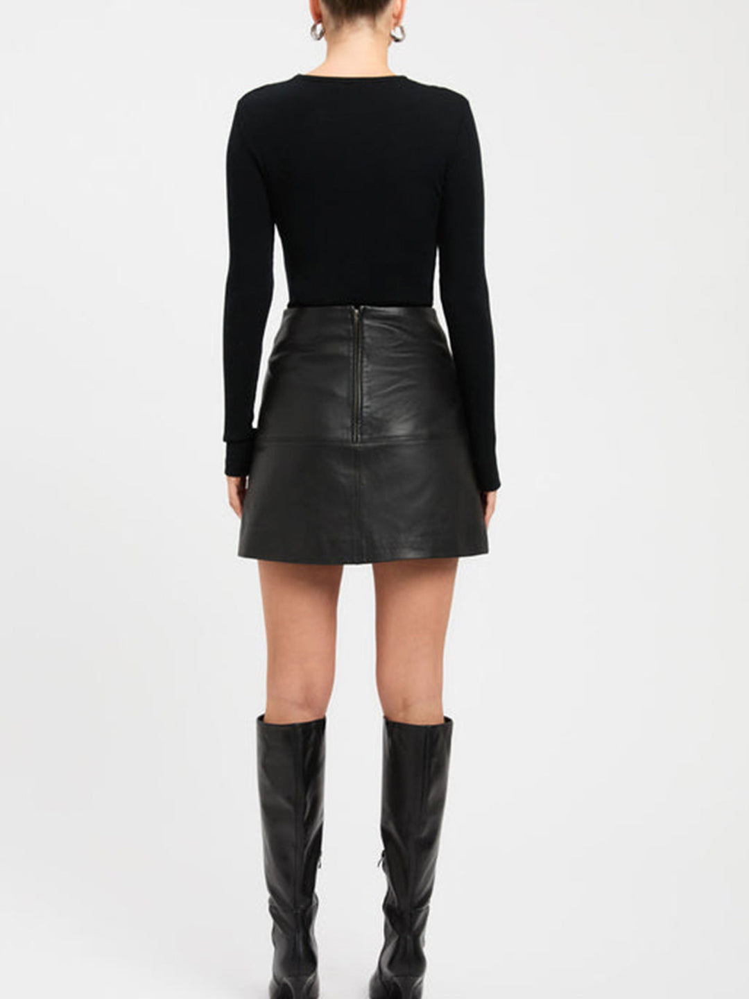 Diagonal Buttoned Keyhole Langarmshirt