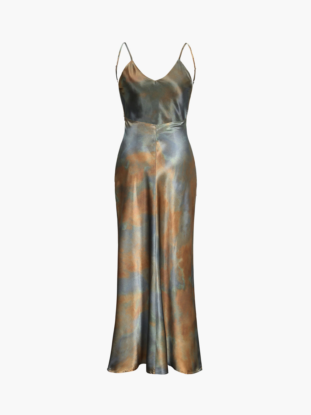 Neptun Satin Kleid mit tiefem Rückenausschnitt