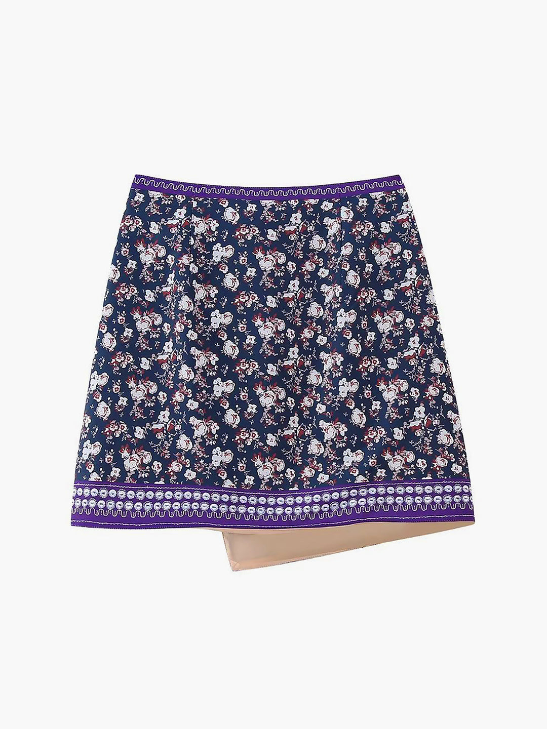 Asymmetrischer Minirock mit Blumenprint