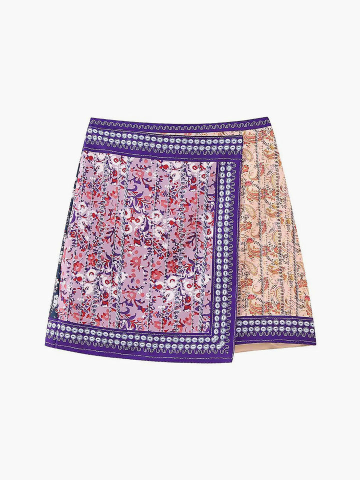 Asymmetrischer Minirock mit Blumenprint