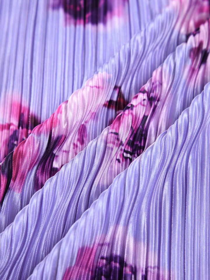 Florales Plissee Twist-Träger Maxikleid