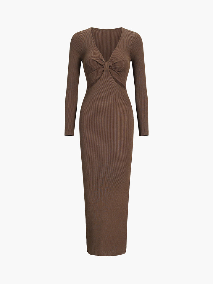 Pulloverkleid mit Schleifen-Ausschnitt