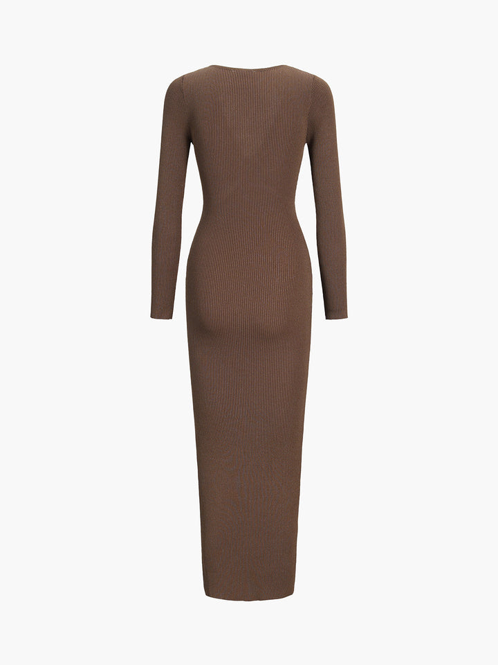 Pulloverkleid mit Schleifen-Ausschnitt