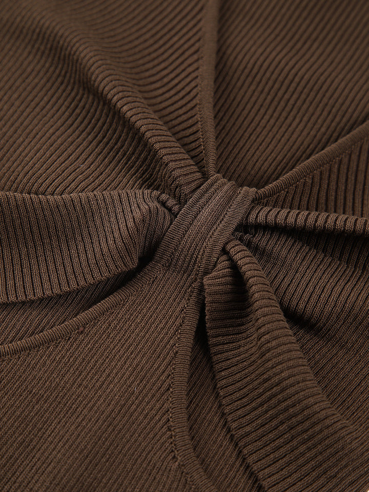 Pulloverkleid mit Schleifen-Ausschnitt