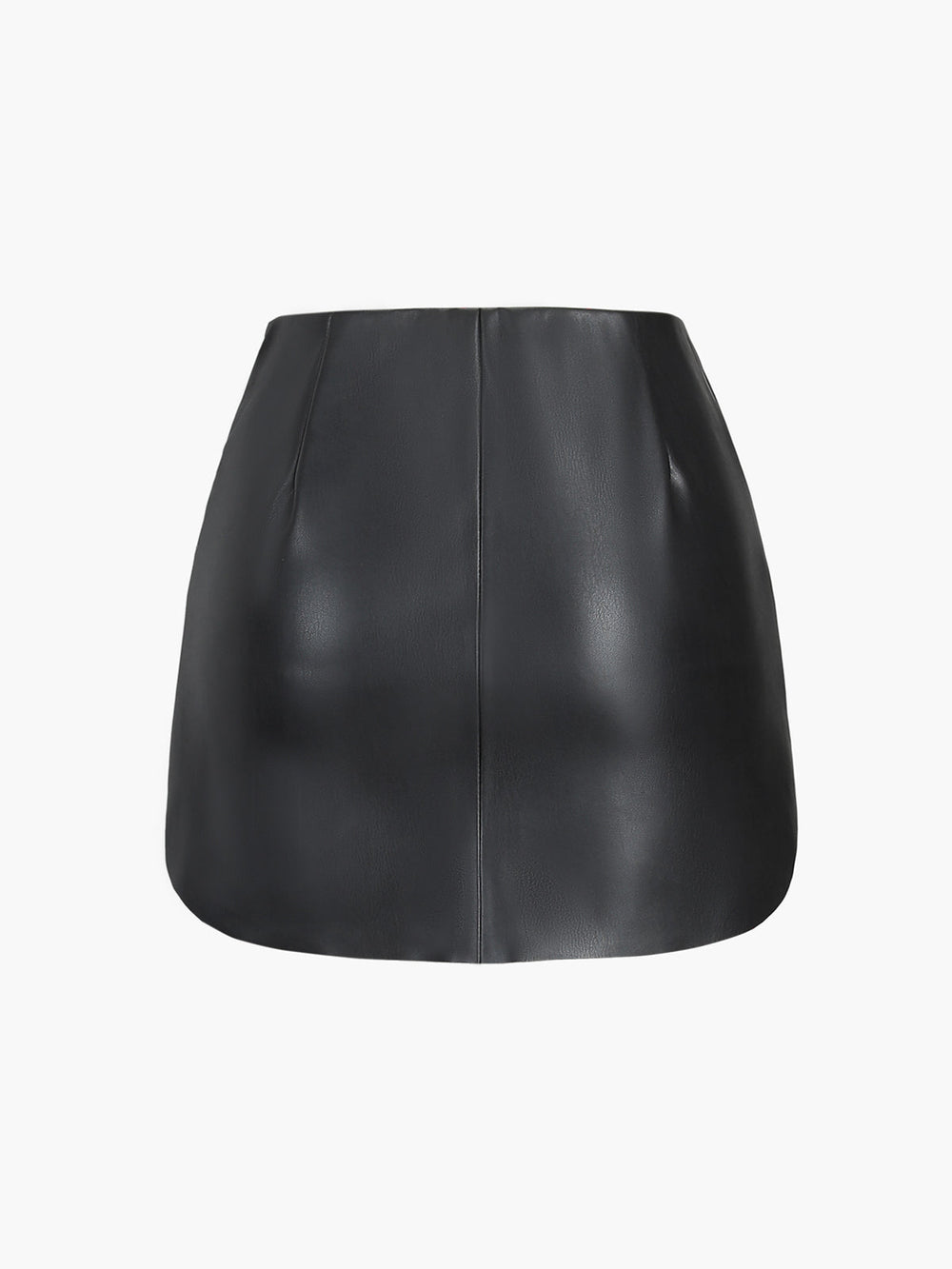 Faux Leder Minirock mit Reißverschluss