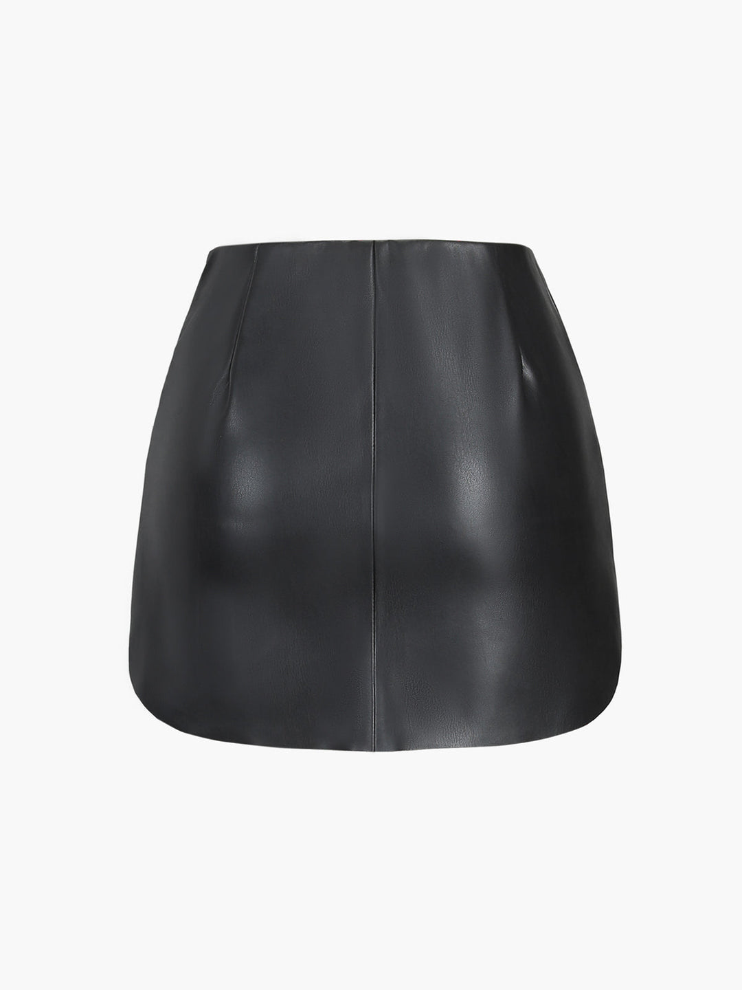 Faux Leder Minirock mit Reißverschluss